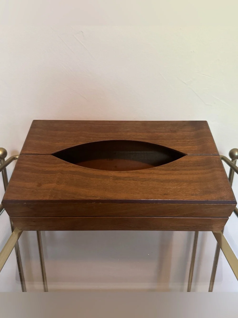 Vintage Gruvwood Mid-Century Modern Tissue Box by National Products MCM Rare EUC